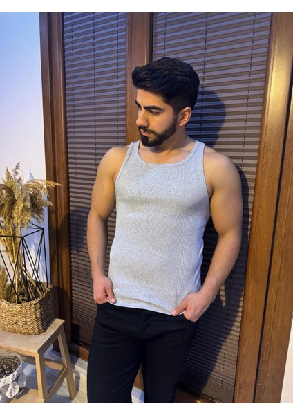 Erkek Kaşkorse Kumaş Fitilli Atlet