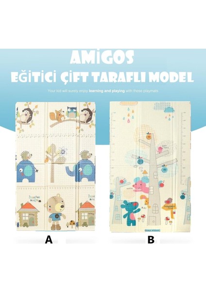Elite Amigos Premium Katlanabilir Köpük Oyun Matı Oyun Halısı 160 x 180 x 1 cm 1 Adet