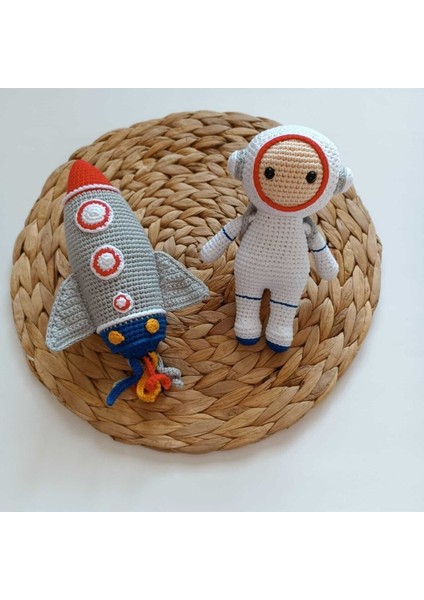 Elite Amigurumi Astronot Çocuk ve Uzay Gemisi Ikili Takım 1 Adet