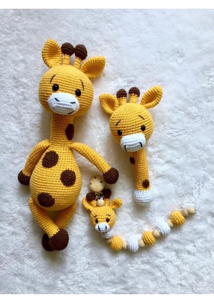 Elite Amigurumi Zürafa Set Organik Oyuncak 1 Adet