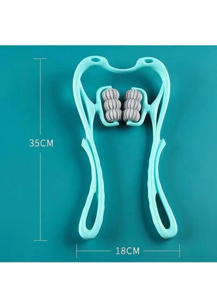 Pembe 6 Tekerlek 360 ° Dönebilen Meridyenleri Teşvik Boyun Yoğurma Masajı El Derin Doku Servikal Omurga Masajı Kas Masajı (Yurt Dışından) fırsatları