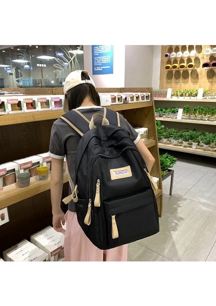 2023 Yeni Öğrenci Okul Çantası Erkek ve Kadın Aynı Tarz Birleştirme Rahat Sırt Çantası Büyük Kapasiteli Kampüs Sırt Çantası (Yurt Dışından) fiyatları