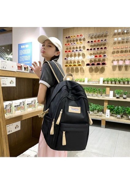 2023 Yeni Öğrenci Okul Çantası Erkek ve Kadın Aynı Tarz Birleştirme Rahat Sırt Çantası Büyük Kapasiteli Kampüs Sırt Çantası (Yurt Dışından) fırsatları