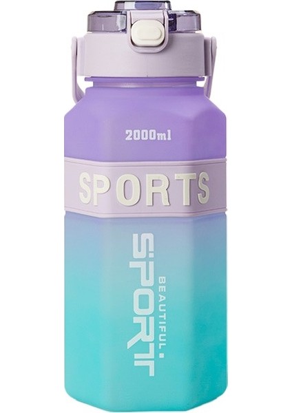 200ML Çift Içecek Gradyan Taşınabilir Altıgen Spor Su Şişesi (Yurt Dışından)