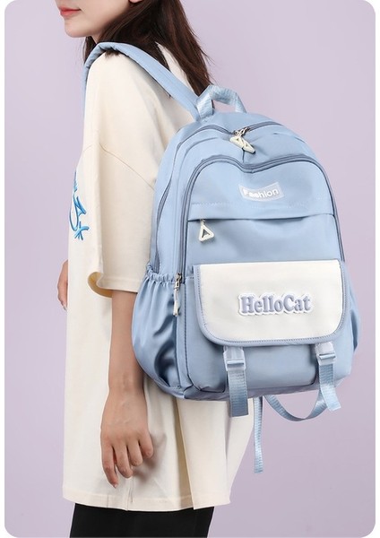 Okul Kız Naylon Ortaokul Öğrencisi Sırt Renk Kontrastı Büyük Kapasiteli Kampüs Sırt Çantası (Yurt Dışından) fırsatları