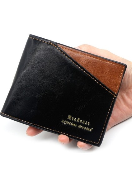 Erkek Cüzdan Gündelik Dikiş Üç Katlı Çanta Çoklu Kart Yuvası Erkek Kısa Cüzdan Para Cüzdanı (Yurt Dışından) modelleri