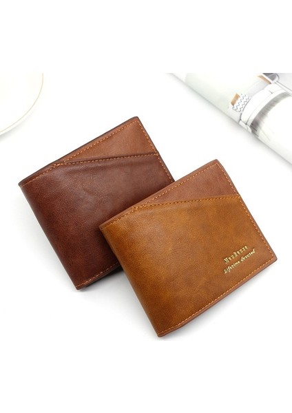 Erkek Cüzdan Gündelik Dikiş Üç Katlı Çanta Çoklu Kart Yuvası Erkek Kısa Cüzdan Para Cüzdanı (Yurt Dışından) fırsatları