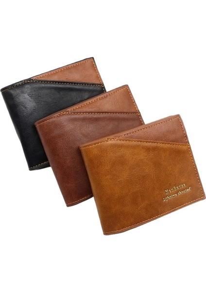 Erkek Cüzdan Gündelik Dikiş Üç Katlı Çanta Çoklu Kart Yuvası Erkek Kısa Cüzdan Para Cüzdanı (Yurt Dışından) indirimleri