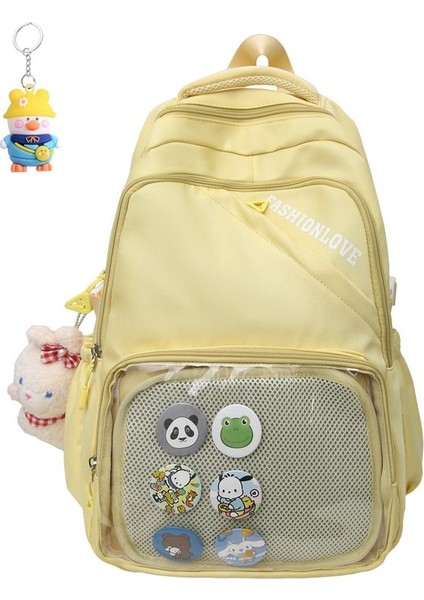 Sevimli Şeffaf Öğrenci Okul Çantası Ortaokul Sırt Çantası Büyük Kapasiteli Seyahat Depolama Sırt (Yurt Dışından)