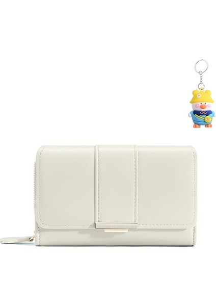 Bayan Cüzdan Basit Büyük Kapasiteli Çoklu Kart Yuvası Kart Tutucu Fermuarlı Para Cüzdanı (Yurt Dışından)