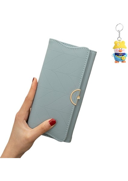 Uzun Cüzdan Bayan Üç Katlı Para Cüzdanı Kadın Clutch Kart Tutucu (Yurt Dışından)