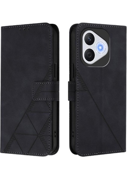 Honor 400 Lite Kılıf Tam Kaplar Deri Dokulu Kapaklı Cüzdan Standlı Kartvizitli Kopçalı Kapak Kartlıklı Uzun Askılı (Yurt Dışından)