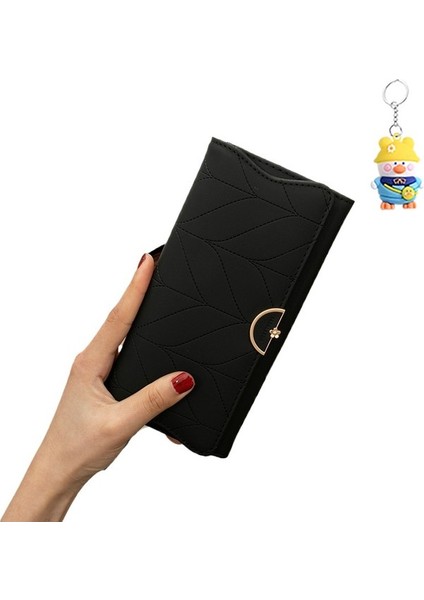Uzun Cüzdan Bayan Üç Katlı Para Cüzdanı Kadın Clutch Kart Tutucu (Yurt Dışından)