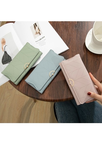 Uzun Cüzdan Bayan Üç Katlı Para Cüzdanı Kadın Clutch Kart Tutucu (Yurt Dışından) modelleri