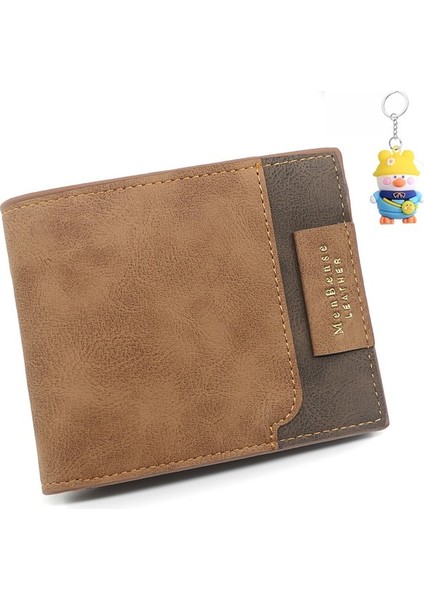 Erkek Kısa Cüzdan Üç Katlı Çanta Gevşek Yaprak Erkek Kısa Cüzdan Kart Tutucu (Yurt Dışından)
