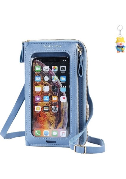 Dokunmatik Ekran Cep Telefonu Çanta Cüzdan Kadın Crossbody Çanta Çok Fonksiyonlu Tek Omuz Şeffaf Cep (Yurt Dışından)