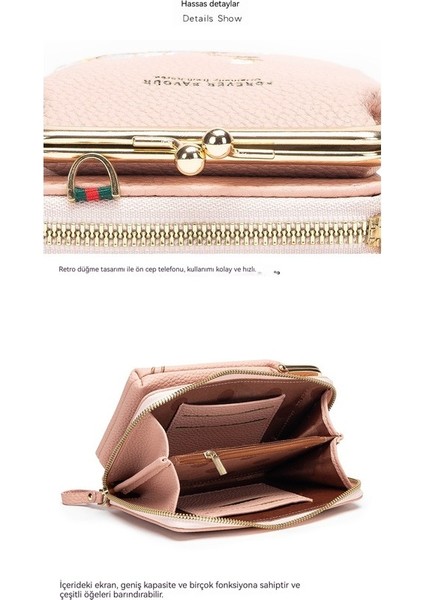 Nakış Niche Çanta Cüzdan Kadın Mini Telefon Çantası Crossbody Uzun Moda Bayan Cüzdan (Yurt Dışından) fırsatları