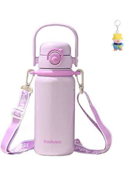 Kızlar Için Taşınabilir Termos Bardak, Pipetliçift Içecek Büyük Kapasiteli Su Bardakı, Öğrenciler Için Ipli Suısıtıcısı (Yurt Dışından)