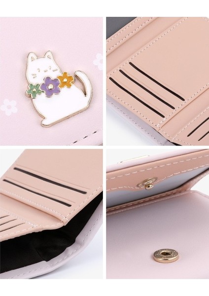 Cüzdan Bayanlar Küçük Katlanır Kısa Öğrenci Para Cüzdanı Kedi Yavru Değişim Kart Tutucu Kart Tutucu (Yurt Dışından) modelleri