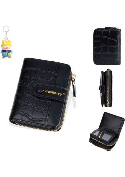 Bayan Kısa Cüzdan Moda Çoklu Kart Yuvası Fermuarlı Para Cüzdan Kart Tutucu (Yurt Dışından)