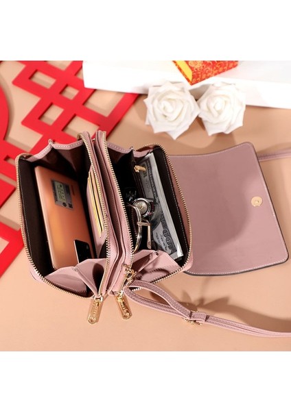 Cüzdan Bayanlar Çoklu Kart Yuvası Elli Çantası Büyük Kapasiteli Crossbody Omuz Çantası Cep Telefonu Çantası (Yurt Dışından) modelleri