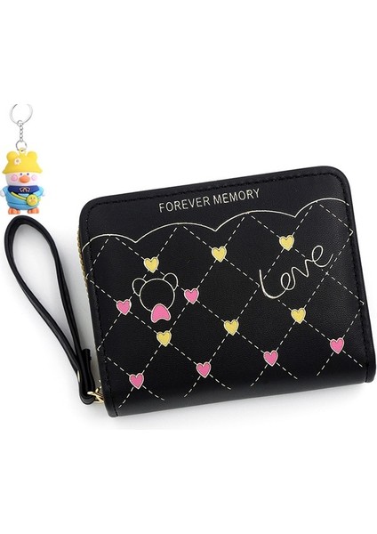 Bayan Kısa Cüzdan Basit Fermuarlı Küçük Para Cüzdanı Kart Tutucu Sevimli Para Cüzdanı (Yurt Dışından)