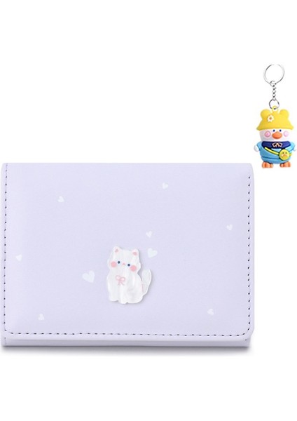 Kız Kedi Cüzdan Çok Yönlü Kadın Kısa Cüzdan Çoklu Kart Yuvası Kart Tutucu (Yurt Dışından) fiyatları