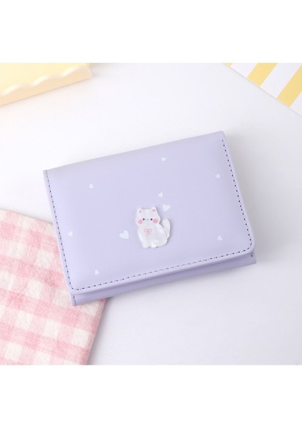 Kız Kedi Cüzdan Çok Yönlü Kadın Kısa Cüzdan Çoklu Kart Yuvası Kart Tutucu (Yurt Dışından) modelleri