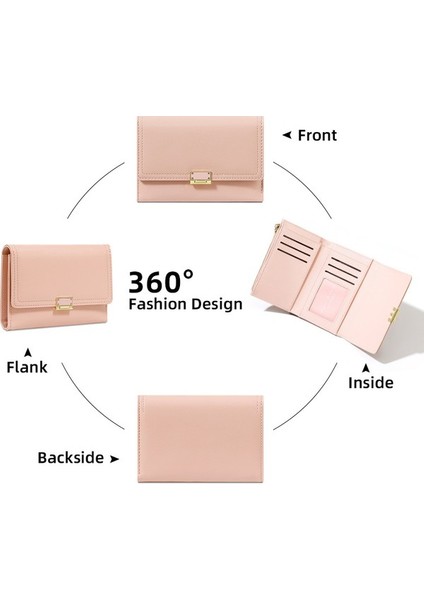 Basit Bayan Cüzdan Orta Uzunluk Düz Renk Üç Katlı El Çantası Uzun Kart Tutucu Kart Tutucu (Yurt Dışından) fırsatları