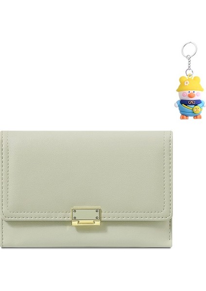 Basit Bayan Cüzdan Orta Uzunluk Düz Renk Üç Katlı El Çantası Uzun Kart Tutucu Kart Tutucu (Yurt Dışından)