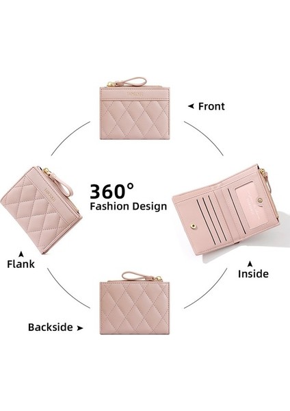 Cüzdan Bayan Kısa Fermuarlı Moda Iki Katlı Hafif Lüks Kart Tutucu Cüzdan (Yurt Dışından) fırsatları
