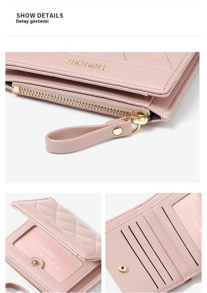 Cüzdan Bayan Kısa Fermuarlı Moda Iki Katlı Hafif Lüks Kart Tutucu Cüzdan (Yurt Dışından) indirimleri