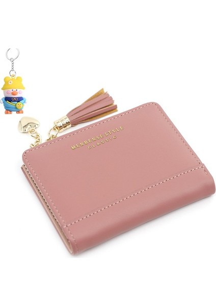 Bayan Cüzdanı Basit ve Çok Yönlü Püsküllü Çanta Fermuarlı Çanta Elli Çanta Boş Para Çanta Bayan Kısa Cüzdan (Yurt Dışından)