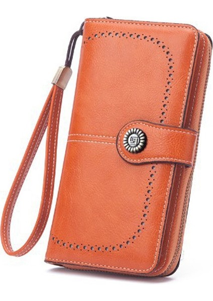 Uzun Cüzdan Kadın Retro Içi Boş Cüzdan Büyük Kapasiteli Cep Telefonu Çantası (Yurt Dışından)
