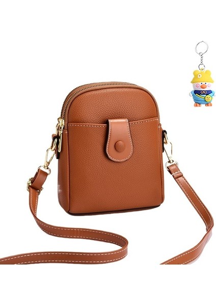 Kadın Çanta Cep Telefonu Mini Küçük Çanta Moda Omuz Crossbody Çanta Çift Katmanlı Büyük Kapasiteli Moda Cep (Yurt Dışından)
