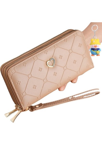 Cüzdan Kızlar Uzun Çift Fermuarlı Cüzdan Moda Büyük Kapasiteli El Çantası Kadın (Yurt Dışından)