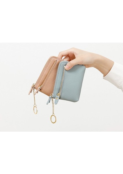 Cüzdan Mini Fermuarlı Kısa Bayan Para Cüzdanı Anahtarlık Madeni Para Taşınabilir Kolye Kulaklık Küçük Kart Çantası Tutucu (Yurt Dışından) fırsatları