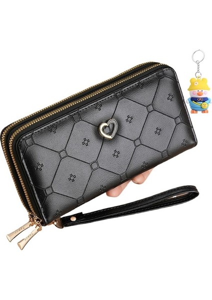 Cüzdan Kızlar Uzun Çift Fermuarlı Cüzdan Moda Büyük Kapasiteli El Çantası Kadın (Yurt Dışından)