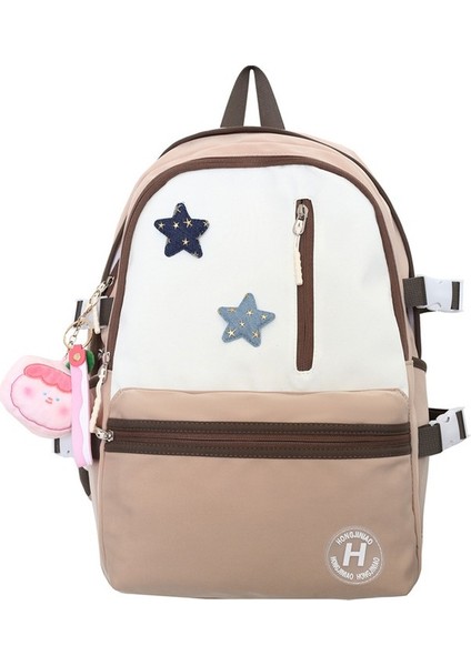 Geniş Kapasiteli Zıt Renkli ve Çok Yönlü Ortaokul Kızları Için Okul Üniversite Öğrencileri Için Niş Sırt Ya Uygun ve Sade Çantası (Yurt Dışından)