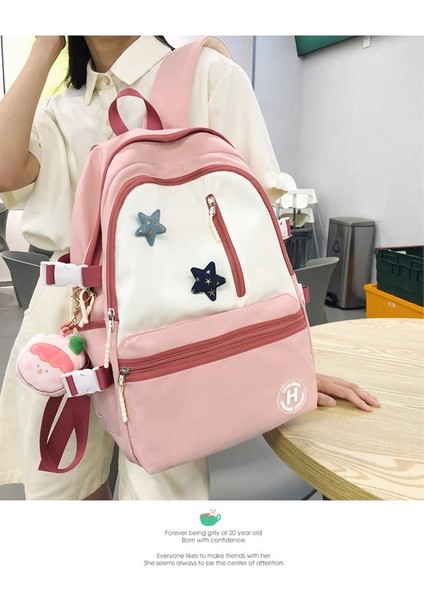 Geniş Kapasiteli Zıt Renkli ve Çok Yönlü Ortaokul Kızları Için Okul Üniversite Öğrencileri Için Niş Sırt Ya Uygun ve Sade Çantası (Yurt Dışından) modelleri