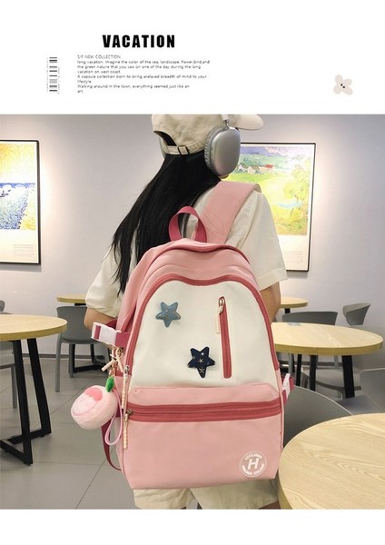 Geniş Kapasiteli Zıt Renkli ve Çok Yönlü Ortaokul Kızları Için Okul Üniversite Öğrencileri Için Niş Sırt Ya Uygun ve Sade Çantası (Yurt Dışından) fırsatları