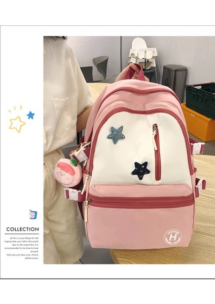 Geniş Kapasiteli Zıt Renkli ve Çok Yönlü Ortaokul Kızları Için Okul Üniversite Öğrencileri Için Niş Sırt Ya Uygun ve Sade Çantası (Yurt Dışından) indirimleri