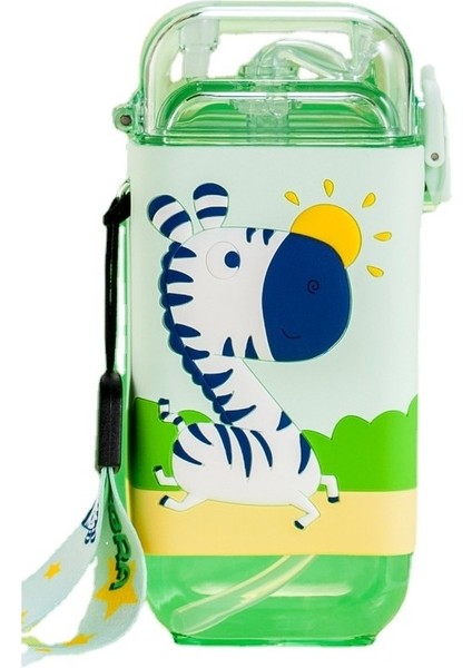 Devils Eye 280ML Karikatür Pipetli Su Matı - Kırmızı (Yurt Dışından)