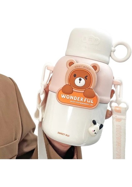 Çocuk Çapraz Açıklıklı Yalıtımlı Su Şişesi 580ML (Yurt Dışından)