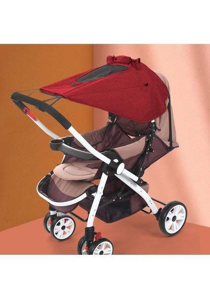 Bebek Arabası Için Güneşlik - Kırmızı (Yurt Dışından) fırsatları