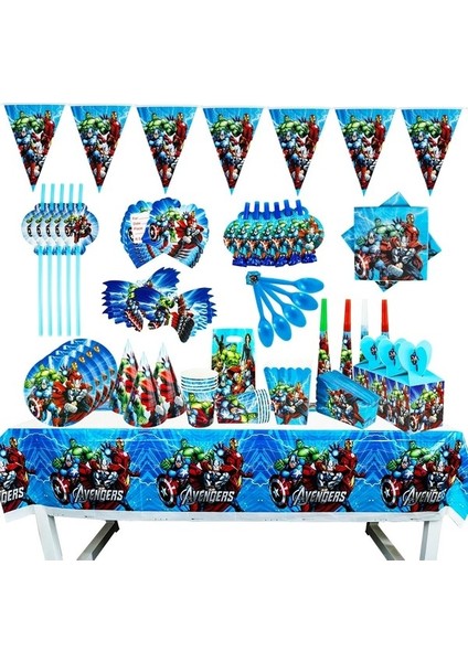 Kaşık-10 Adet Disney Avengers Süper Kahraman Mutlu Doğum Günü Partisi Balon Dekorasyon Masa Örtüsü Tek Kullanımlık Sofra Plaka Bardak Bebek Duş (Yurt Dışından)
