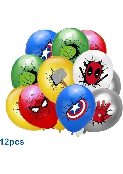 Kaşık-10 Adet Disney Avengers Süper Kahraman Mutlu Doğum Günü Partisi Balon Dekorasyon Masa Örtüsü Tek Kullanımlık Sofra Plaka Bardak Bebek Duş (Yurt Dışından)