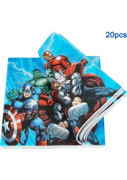 Kaşık-10 Adet Disney Avengers Süper Kahraman Mutlu Doğum Günü Partisi Balon Dekorasyon Masa Örtüsü Tek Kullanımlık Sofra Plaka Bardak Bebek Duş (Yurt Dışından)