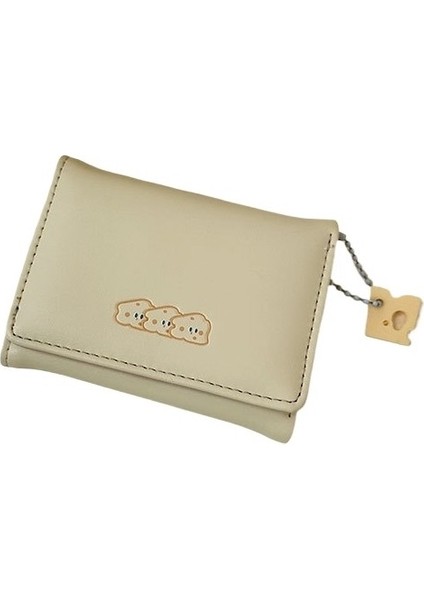 Peynir Peynir Kısa Küçük Cüzdan Kız Öğrenci Sevimli Karikatür Büyük Kapasiteli Kart Tutucu Üç Katlı Cüzdan (Yurt Dışından)