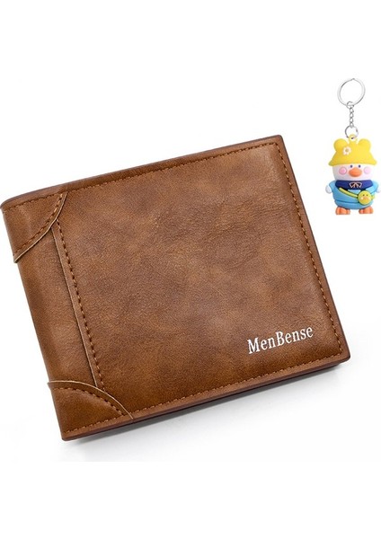 Erkek Kısa Cüzdan Büyük Kapasiteli Değişim Çantası Madeni Para Çantası Çoklu Kart Yuvası Erkek Cüzdanı (Yurt Dışından)